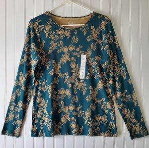 Croft & Barrow Floral Top Women's Sz S